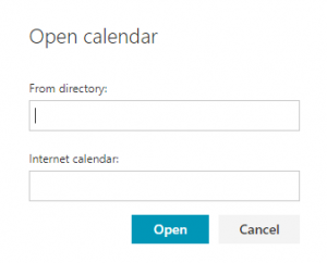 Open calendar dialog box.