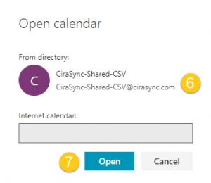 Opening shared calendars in Outlook on the web